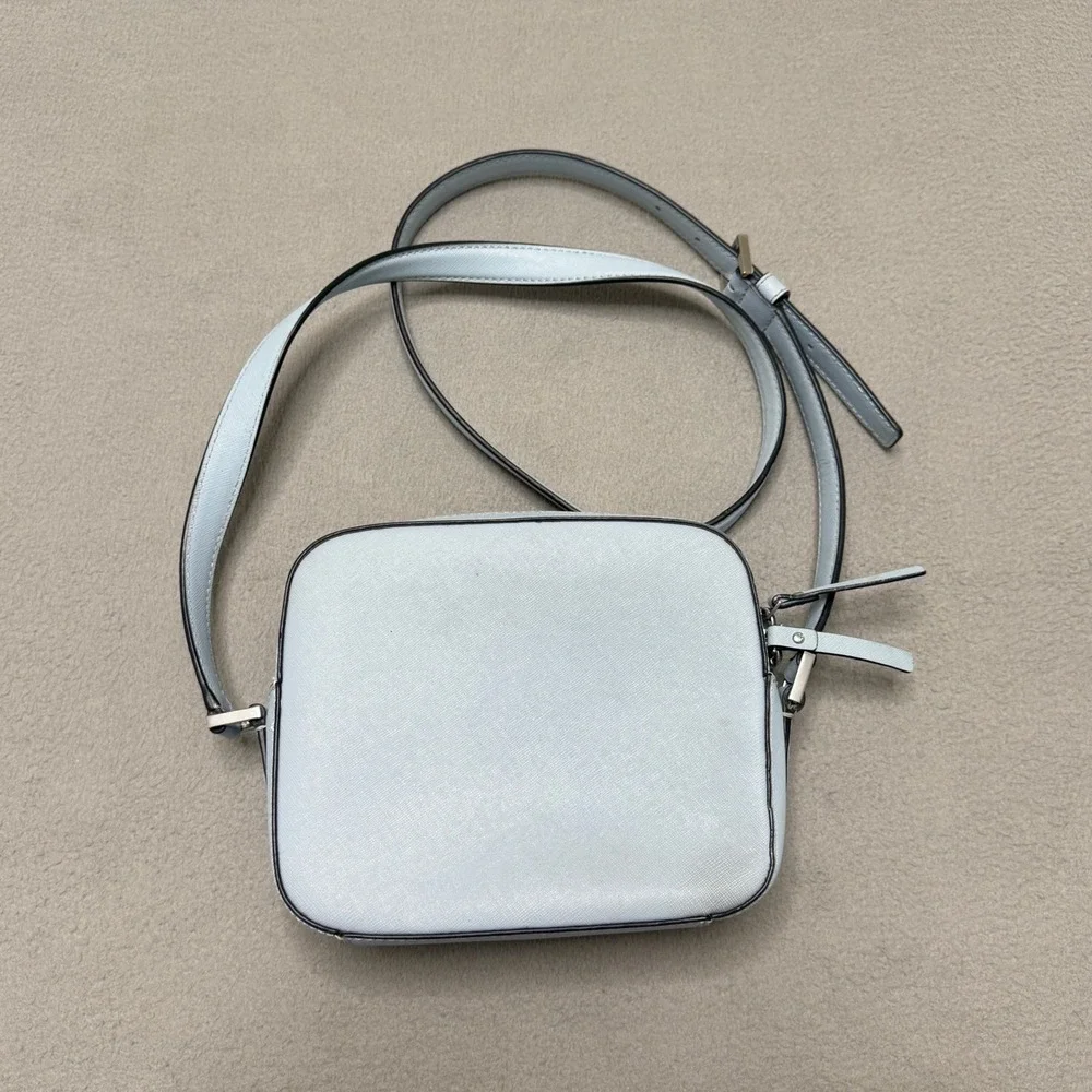 Kate Spade Crossbody Bag Womens Small Blue Saffiano Leather Camera Purse